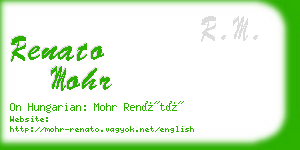 renato mohr business card